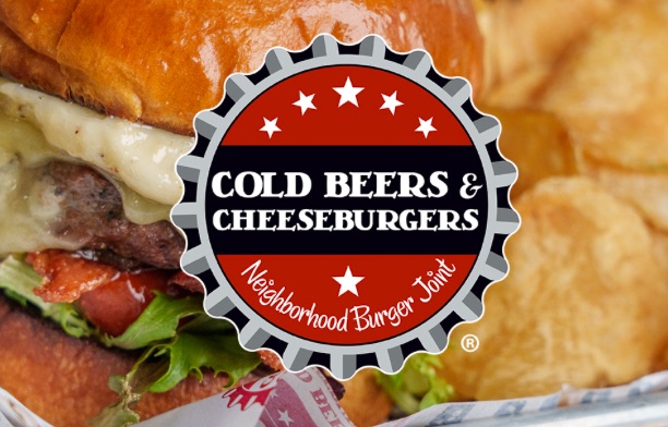 Cold Beer & Cheeseburgers w burger Logo